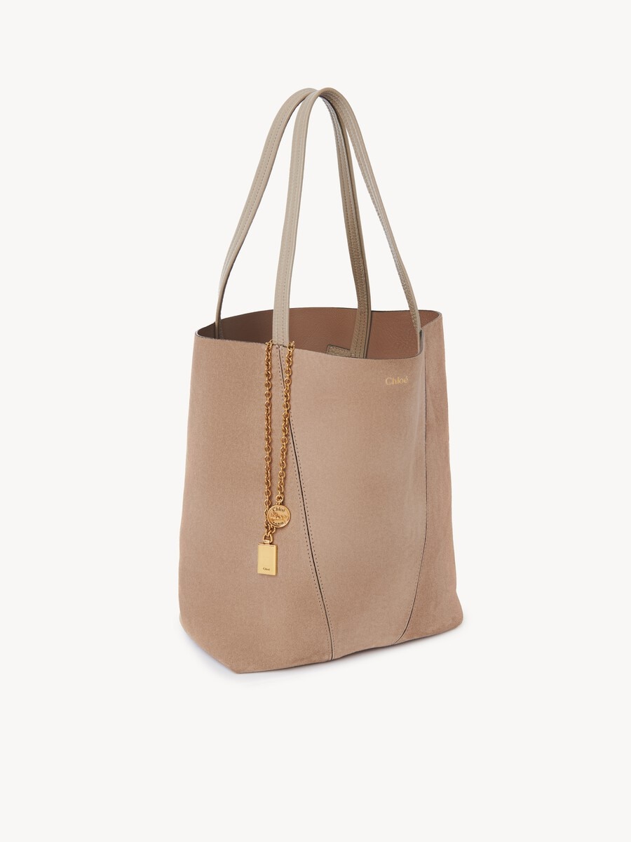 Chlo&eacute; Spin tote bag in suede leather - 6