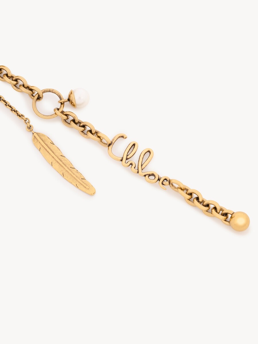 Chlo&eacute; Symbols Flower bag charm in raffia & brass - 3