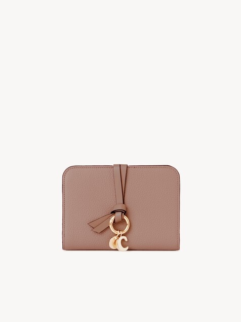 Alphabet bi-fold wallet in grained leather 