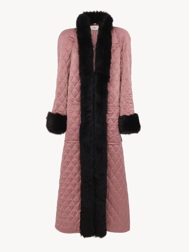 Long hybrid coat in technical satin - 2