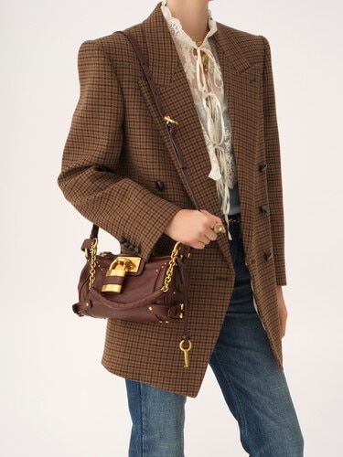 Bolso peque&ntilde;o de cadena Paddington de cuero granulado - 3