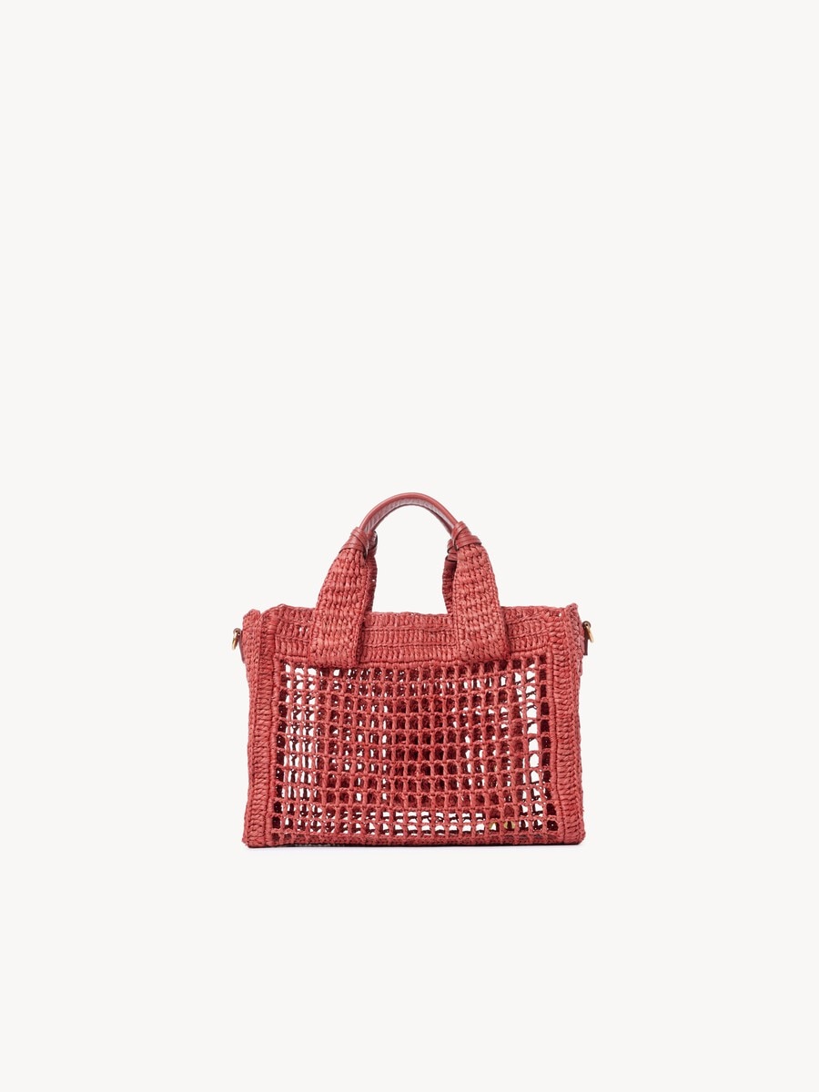 Bolso tote Summer Banana East-West peque&ntilde;o con correa de rafia - 5