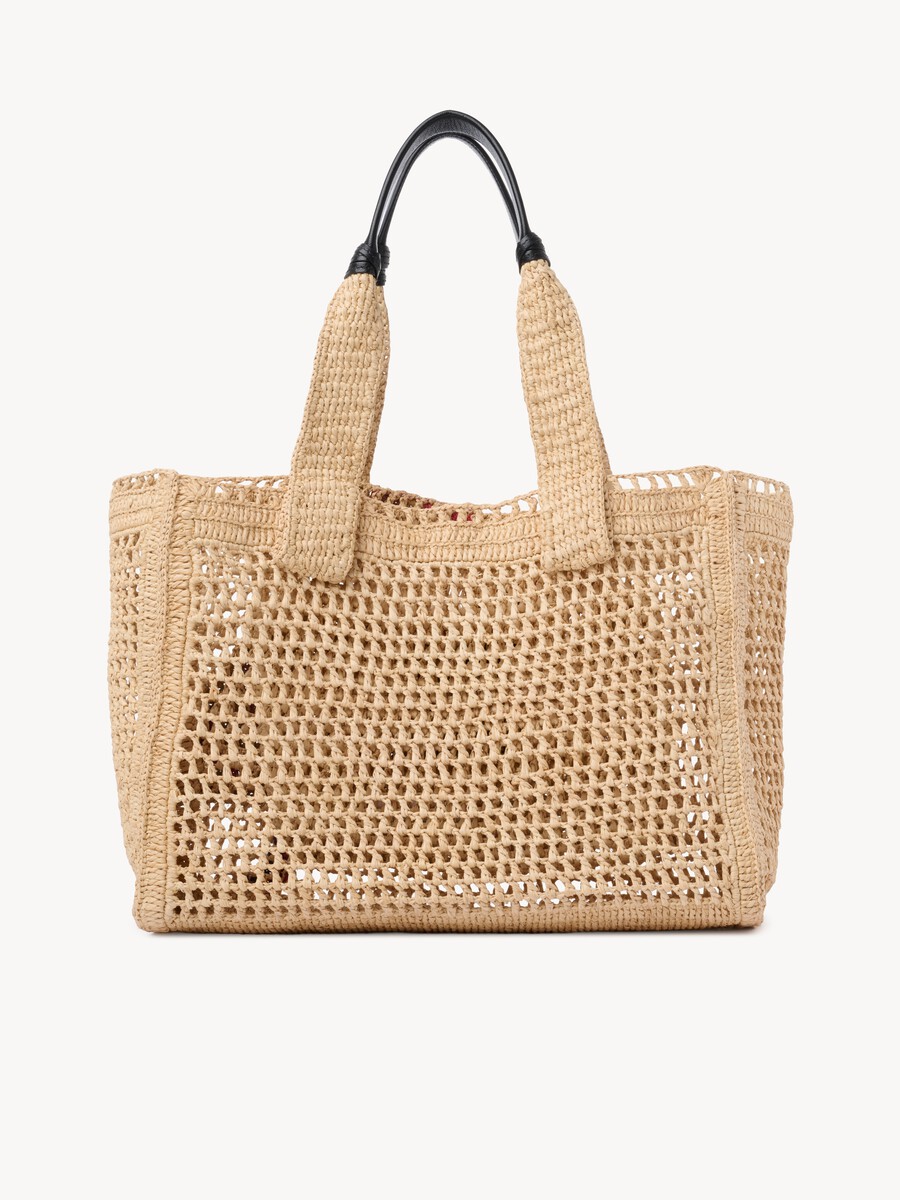 Summer Banana east-west tote bag in raffia - 5