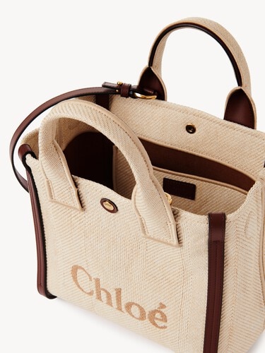 Small Chlo&eacute; Carry tote bag in raffia-effect fibers - 6