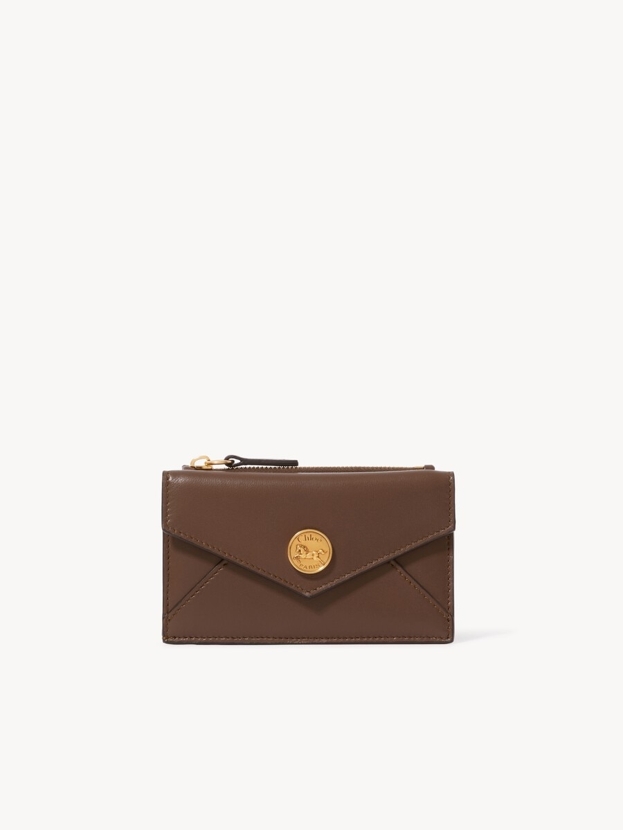 Small Envelope purse with card slots in soft & suede leather - 1