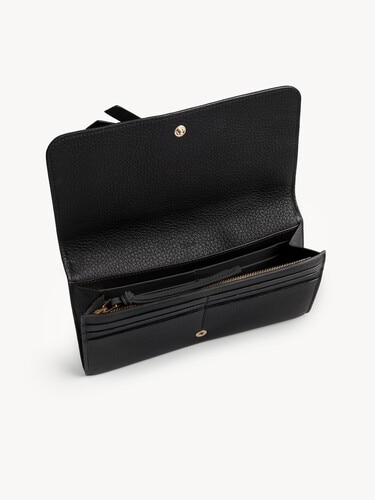 Alphabet wallet with flap in grained leather - 3