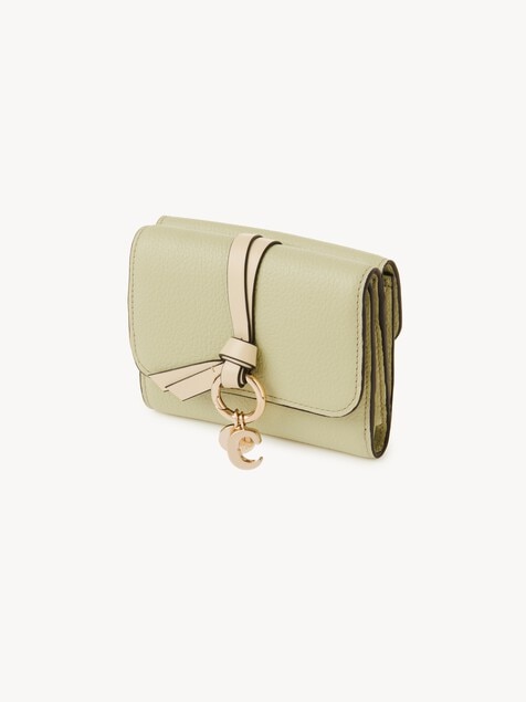 Small Alphabet tri-fold in grained leather