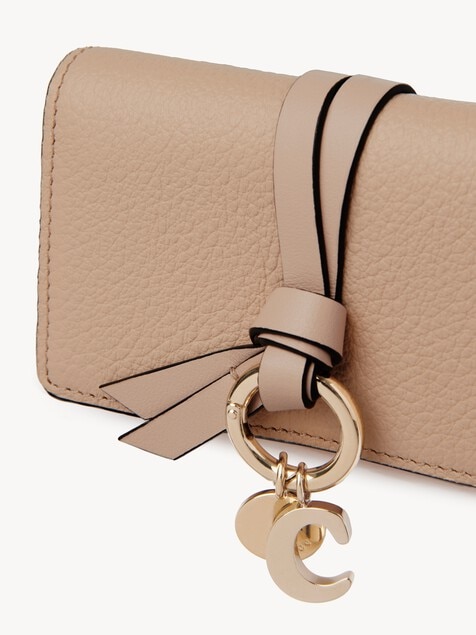 Alphabet key case in grained leather