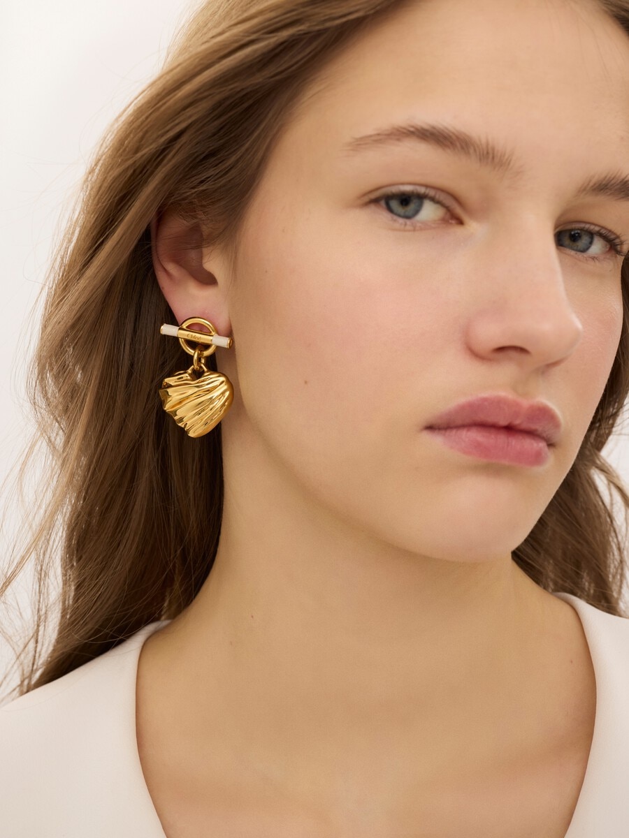 The Chlo&eacute; Pleated Heart earrings - 3