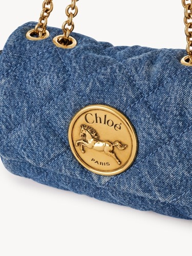 Bolso de hombro peque&ntilde;o Chlo&eacute; Heritage de tejido vaquero - 7
