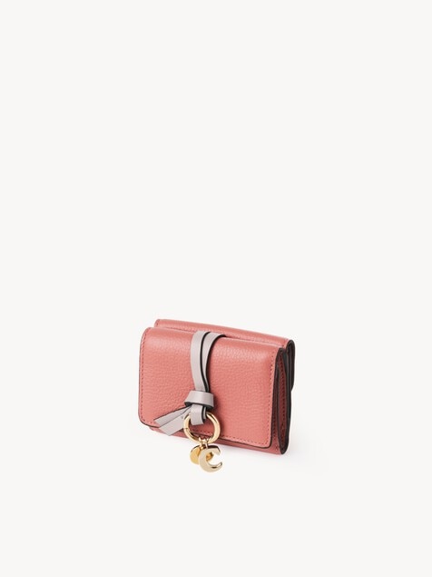 Mini Alphabet tri-fold in grained leather