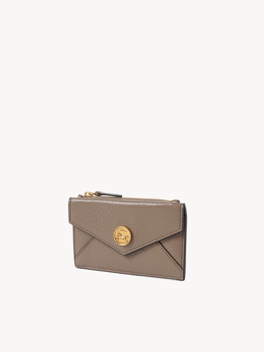 Small Envelope purse with card slots in grained leather - 3