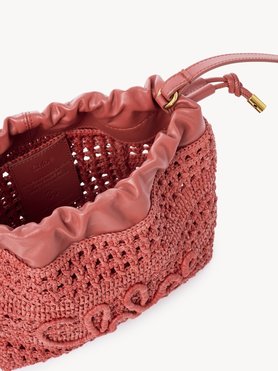 Mini Summer Banana drawstring shoulder bag in raffia - 6
