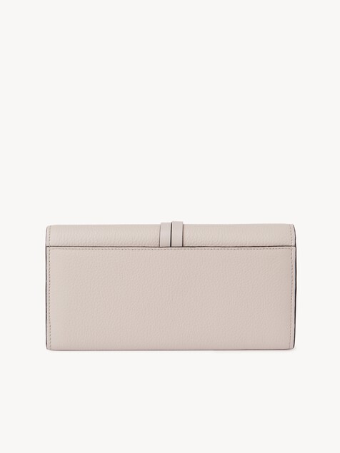Alphabet wallet with flap in grained leather