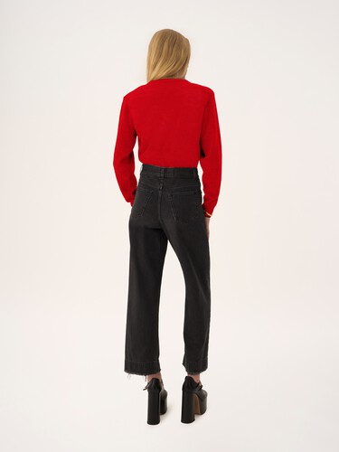 Fitted logo cardigan in a wool & cashmere knit - 5