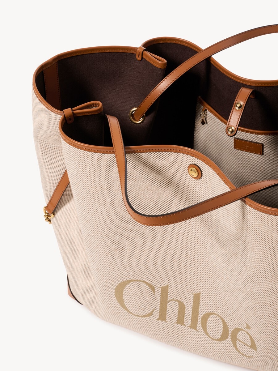Large sac double port&eacute; Chlo&eacute; Clover en toile - 5