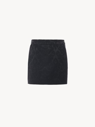 Straight mini skirt in a wool-mix jacquard - 2