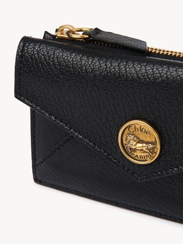 Small Envelope purse with card slots in grained leather - 6