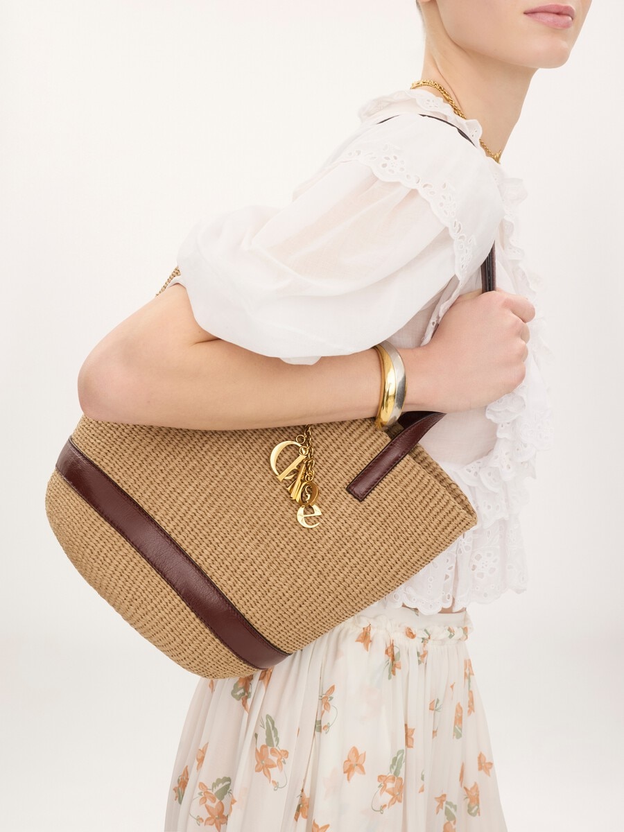 Bolso cesta Chlo&eacute; Charms de fibras naturales - 3