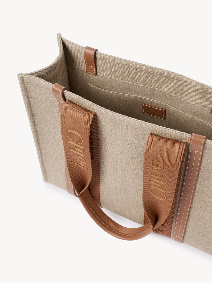 Woody tote bag in linen - 5