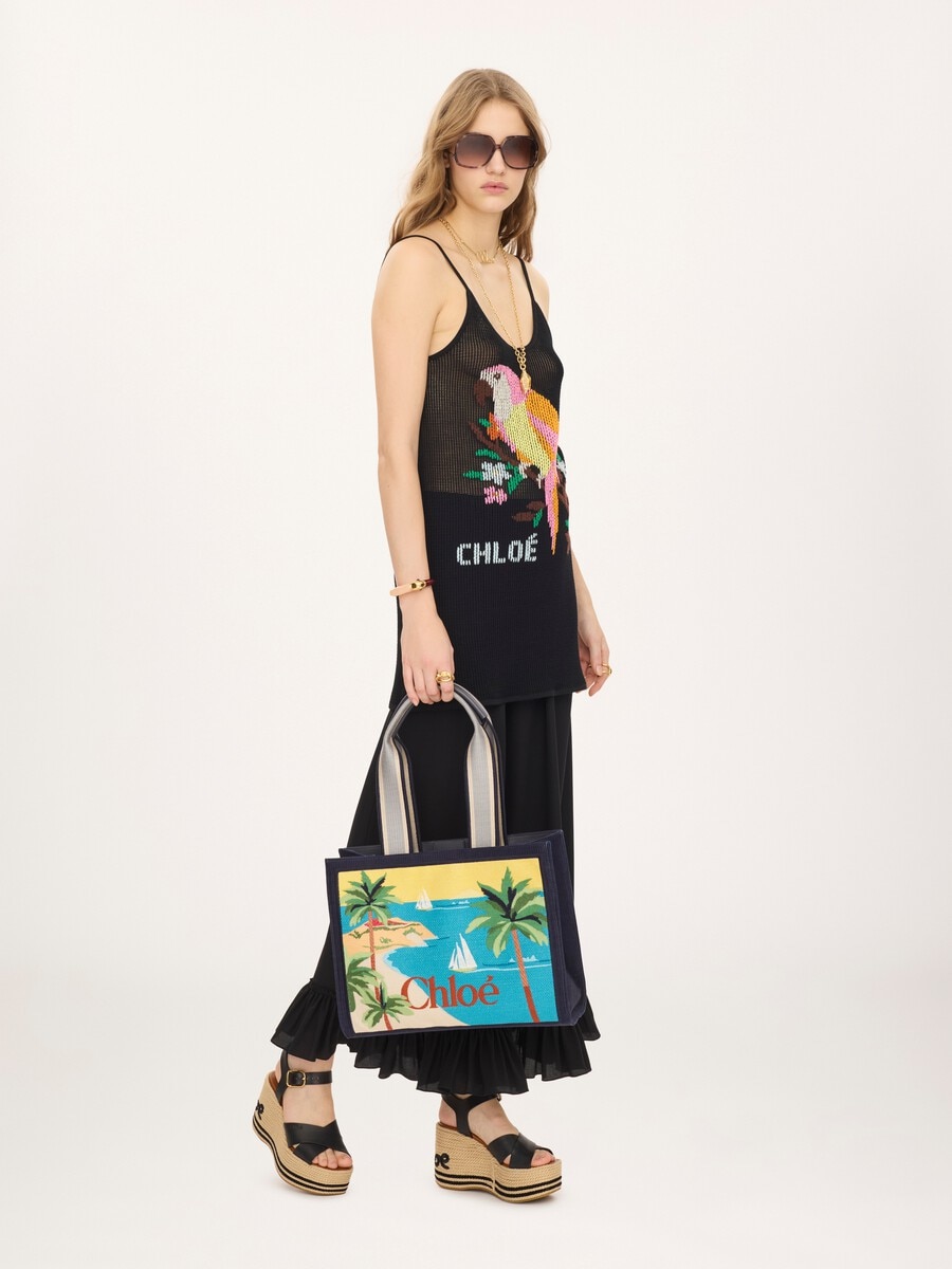 Chlo&eacute; Soleil tote bag in embroidered canvas - 8
