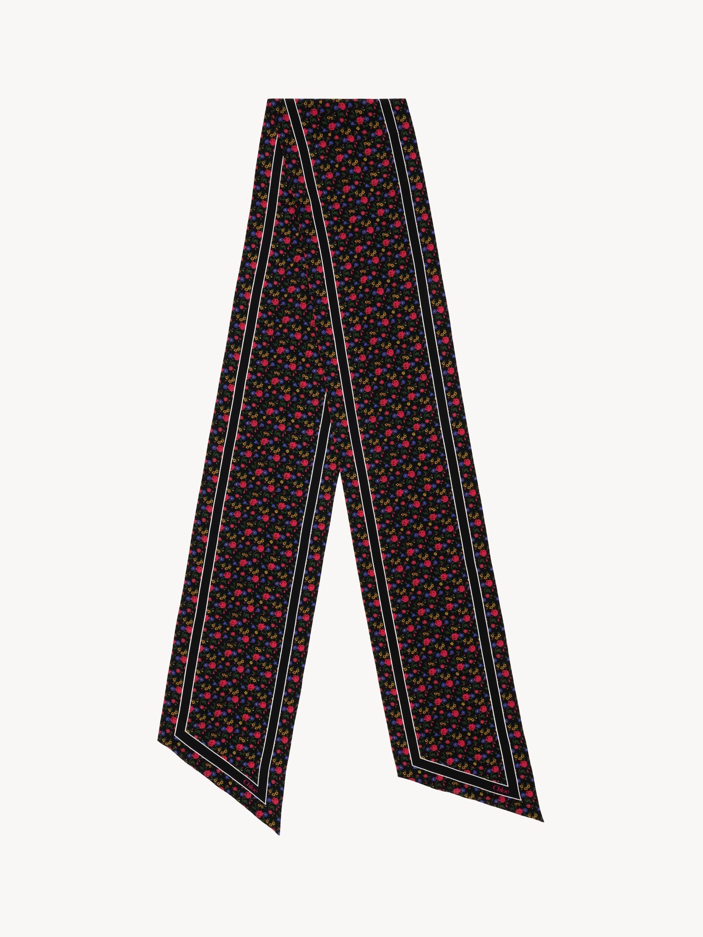 The Chlo&eacute; Folk bandeau scarf in silk cr&ecirc;pe - 1.0