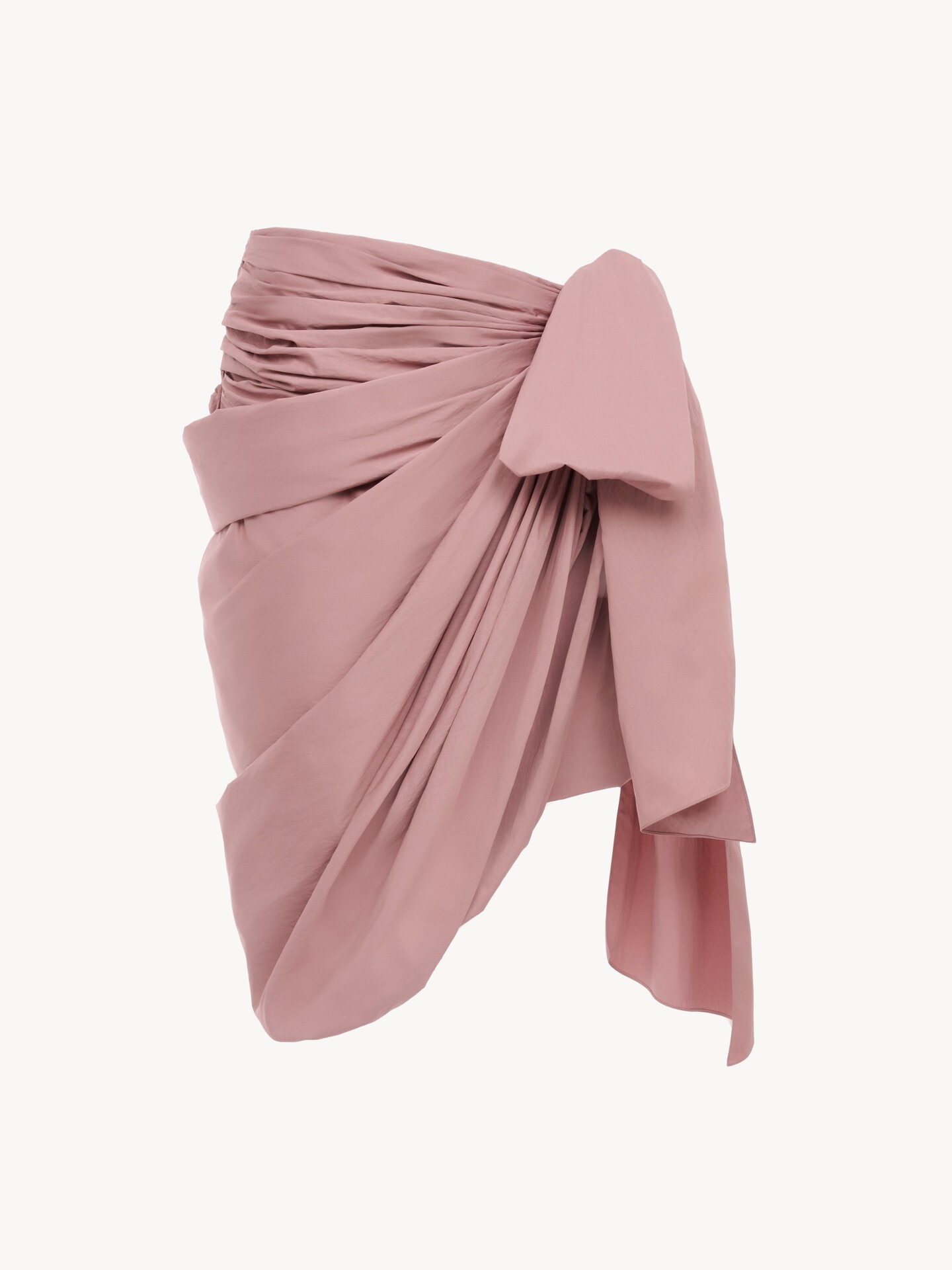 Knee-length wrap skirt in technical satin - 2.0