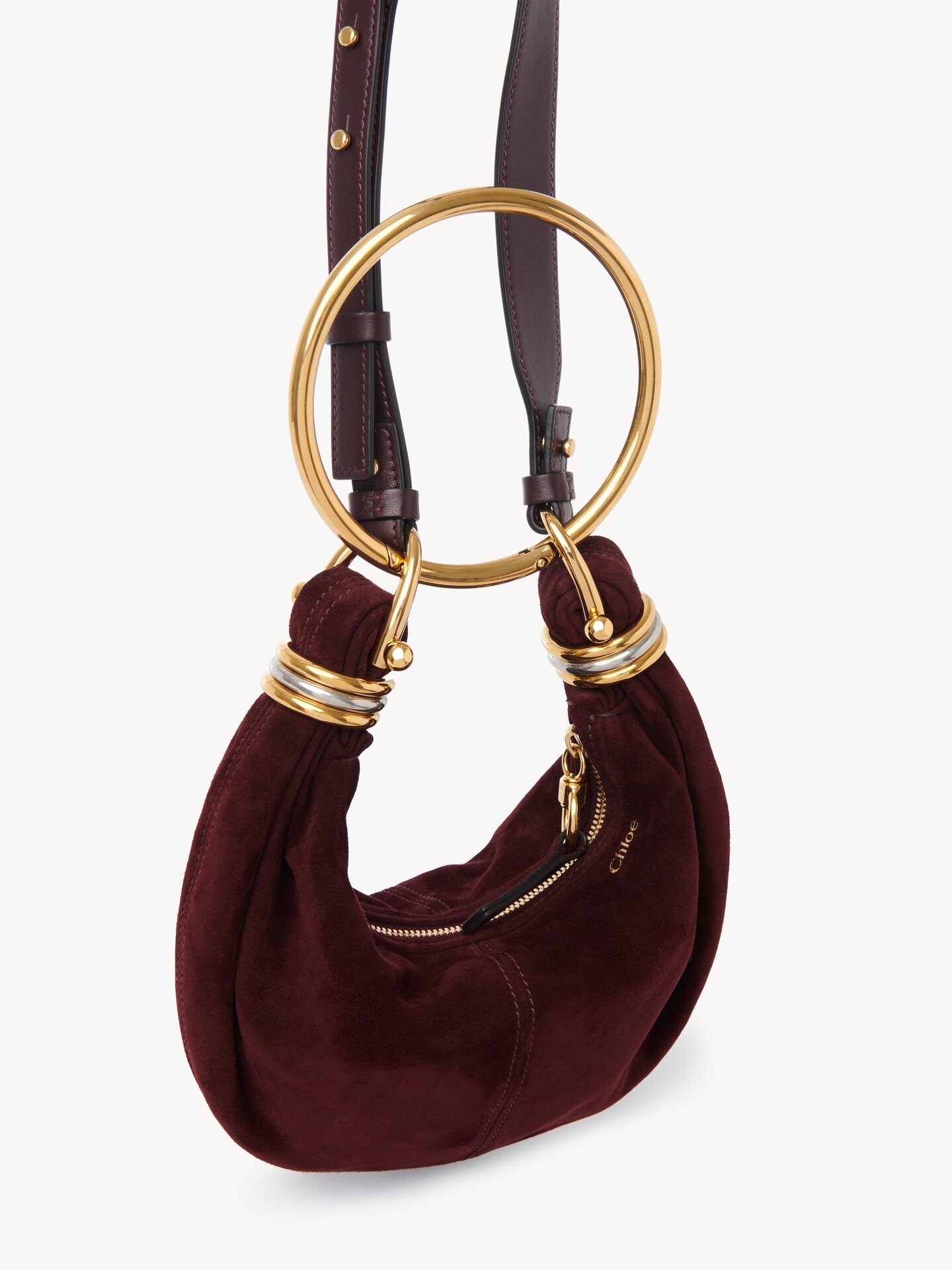 Mini Bracelet Hobo bag in suede leather - 3.0