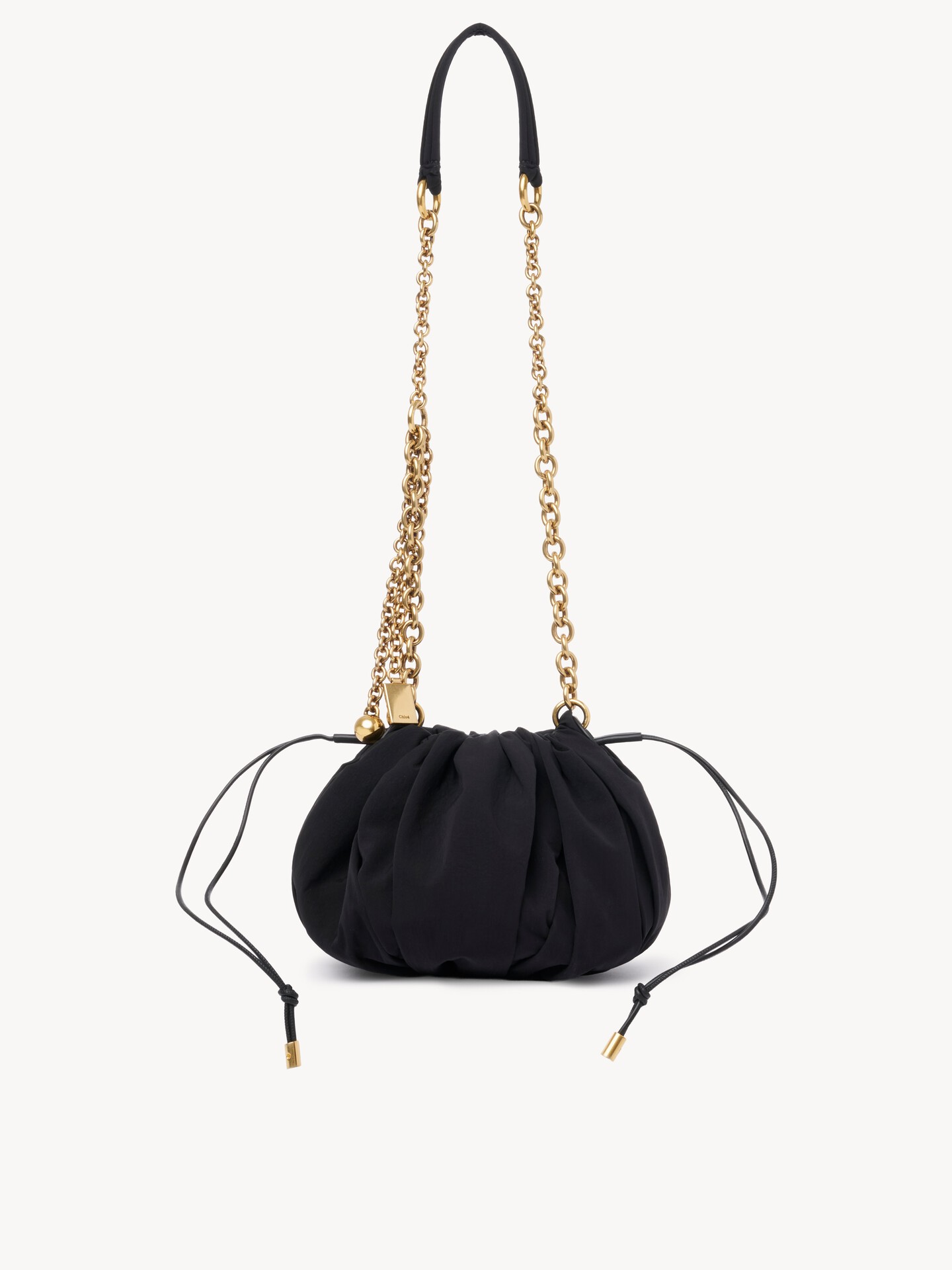 Chlo&eacute; Pliss&eacute; shoulder bag with chain in nylon - 1.0