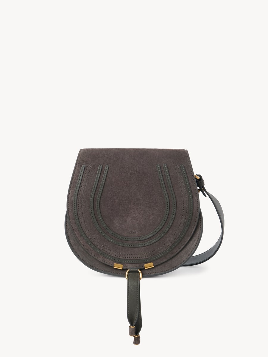 Sac port&eacute; &eacute;paule Marcie en cuir velours - 1