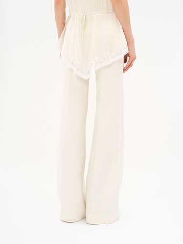 High-rise flared pants in wool grain de poudre - 7
