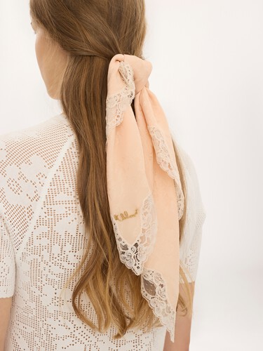 The Chlo&eacute; Poetic square scarf in silk & lace - 3