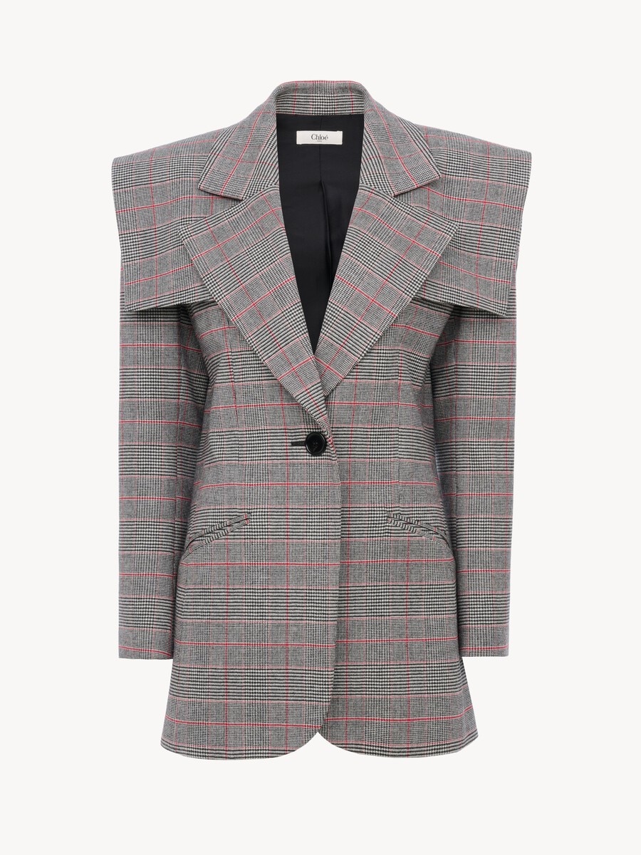 Single-breasted tailored jacket in Prince of Wales wool - 2