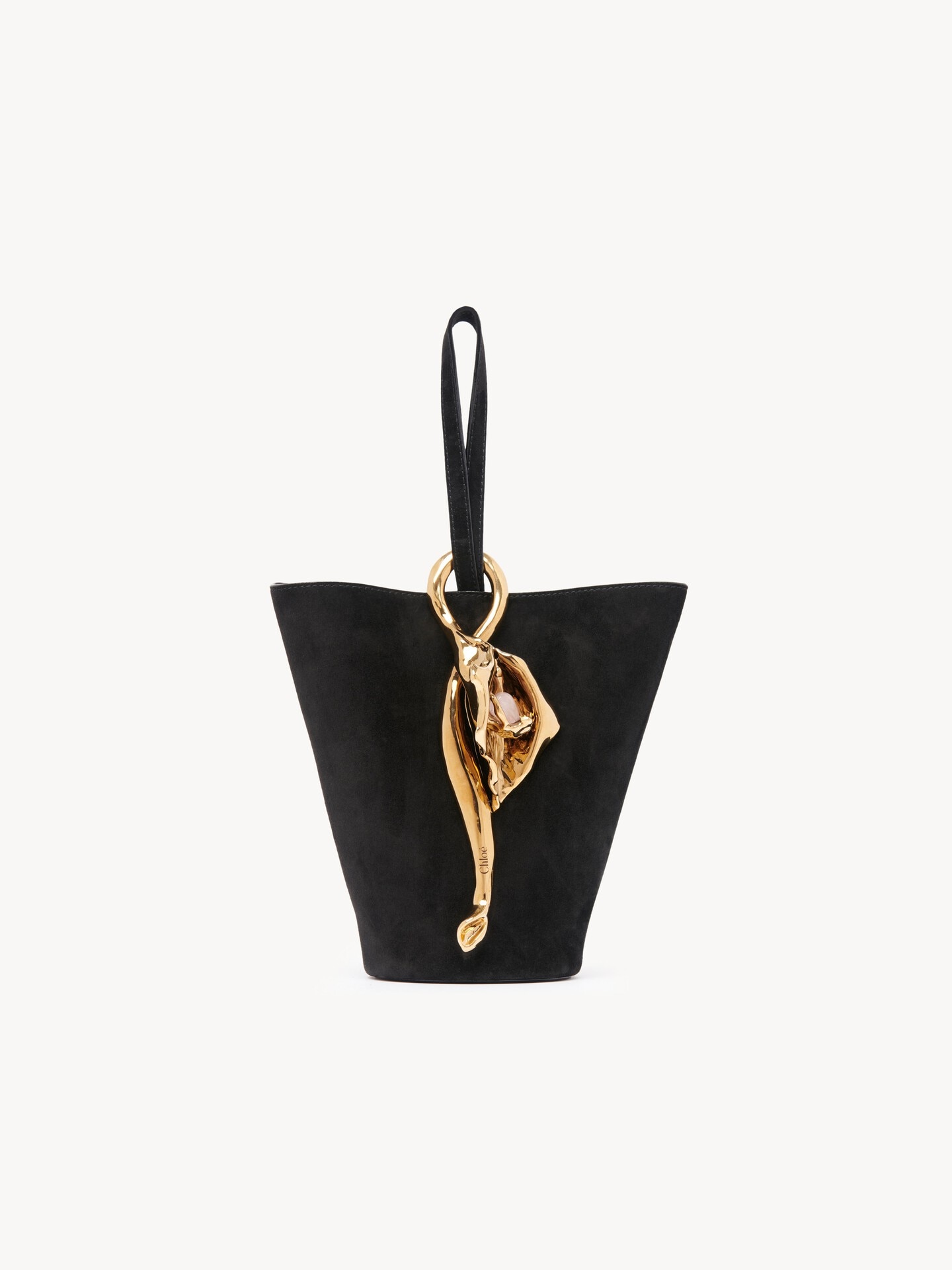 Small Eden Treasures wristlet bucket bag in suede leather - 1.0
