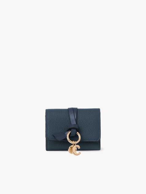 Mini Alphabet tri-fold in grained leather