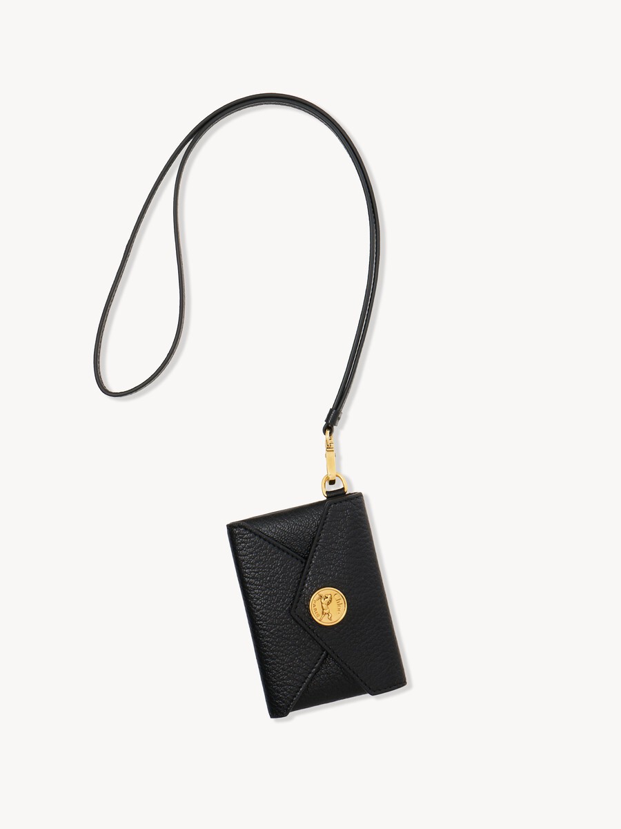 Envelope badge holder in grained leather - 1
