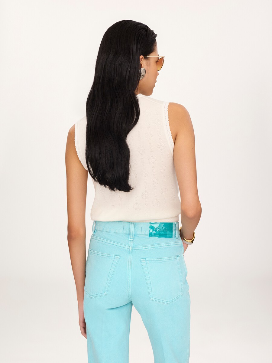 Sleeveless sweater in a wool knit - 5