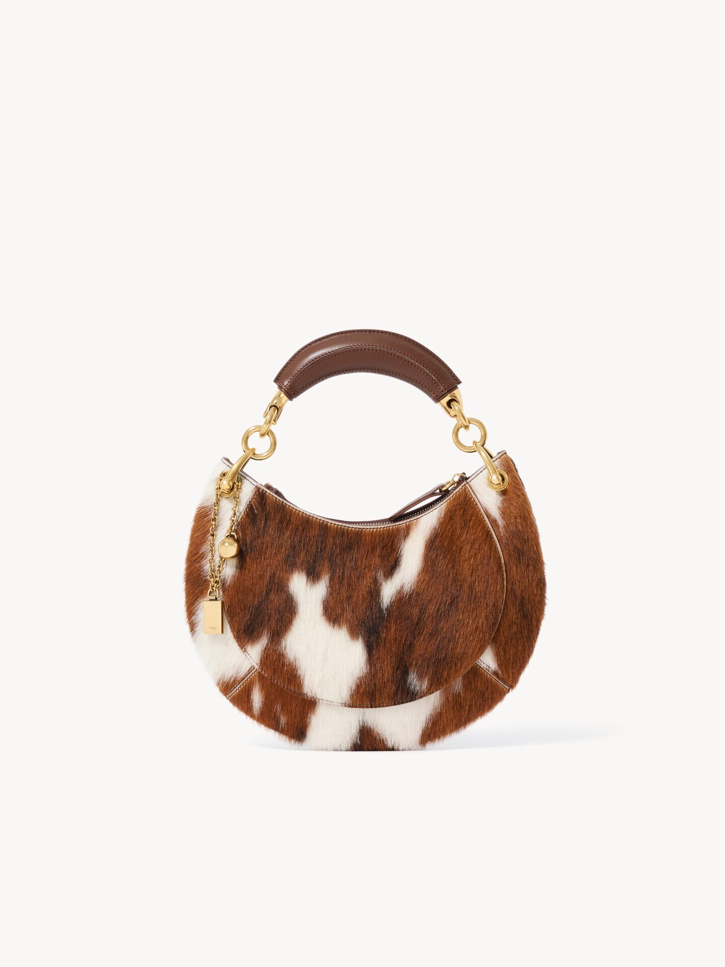 Small Chlo&eacute; Banana zipped hobo bag in hair-on leather - 1.0