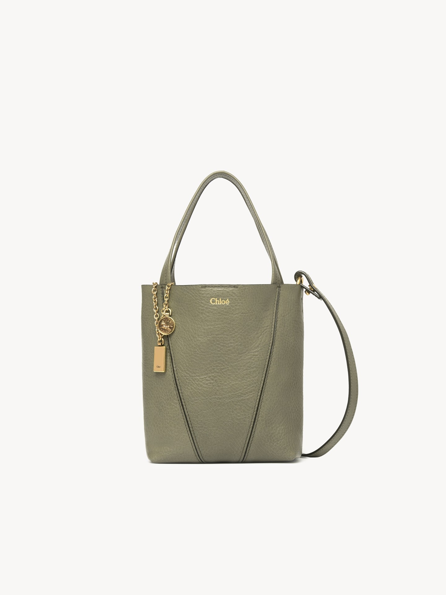 Small Chlo&eacute; Spin tote bag in grained leather - 1.0