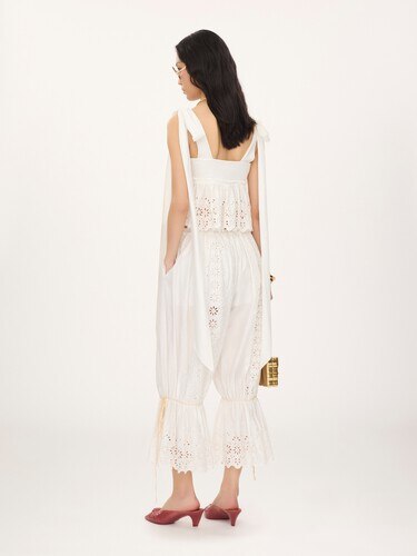 Fluid drawstring pants in soft cotton - 5