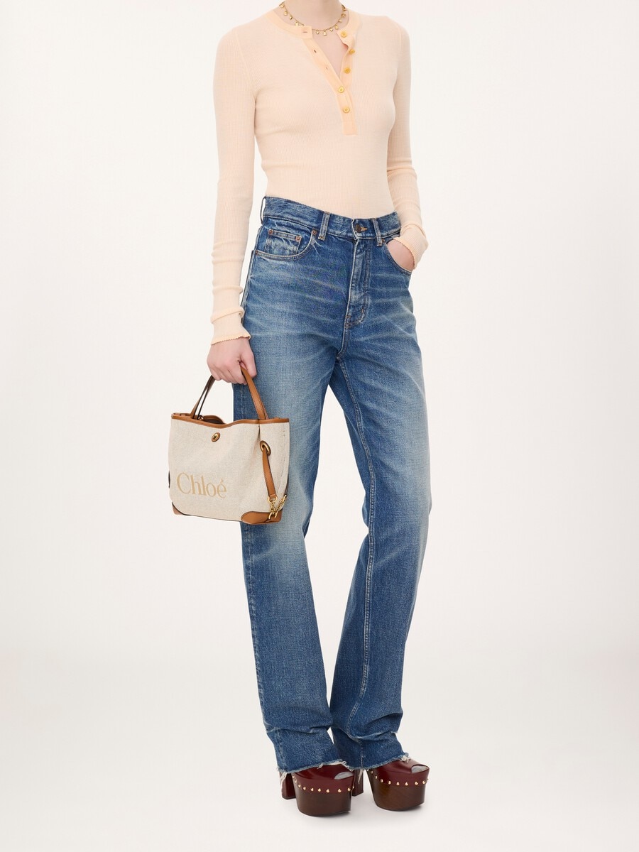 Bolso de doble asa Chlo&eacute; Clover peque&ntilde;o de lona - 8