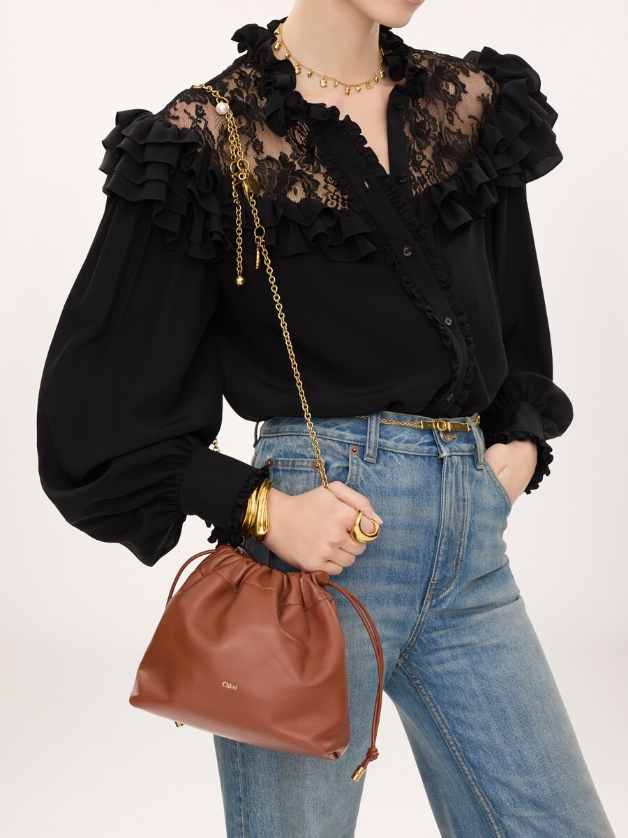 Small Chlo&eacute; Icons shoulder bag with chain in soft leather - 3