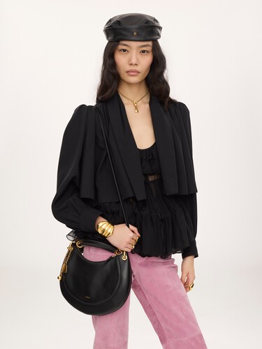 Small Chlo&eacute; Banana zipped hobo in soft leather - 3