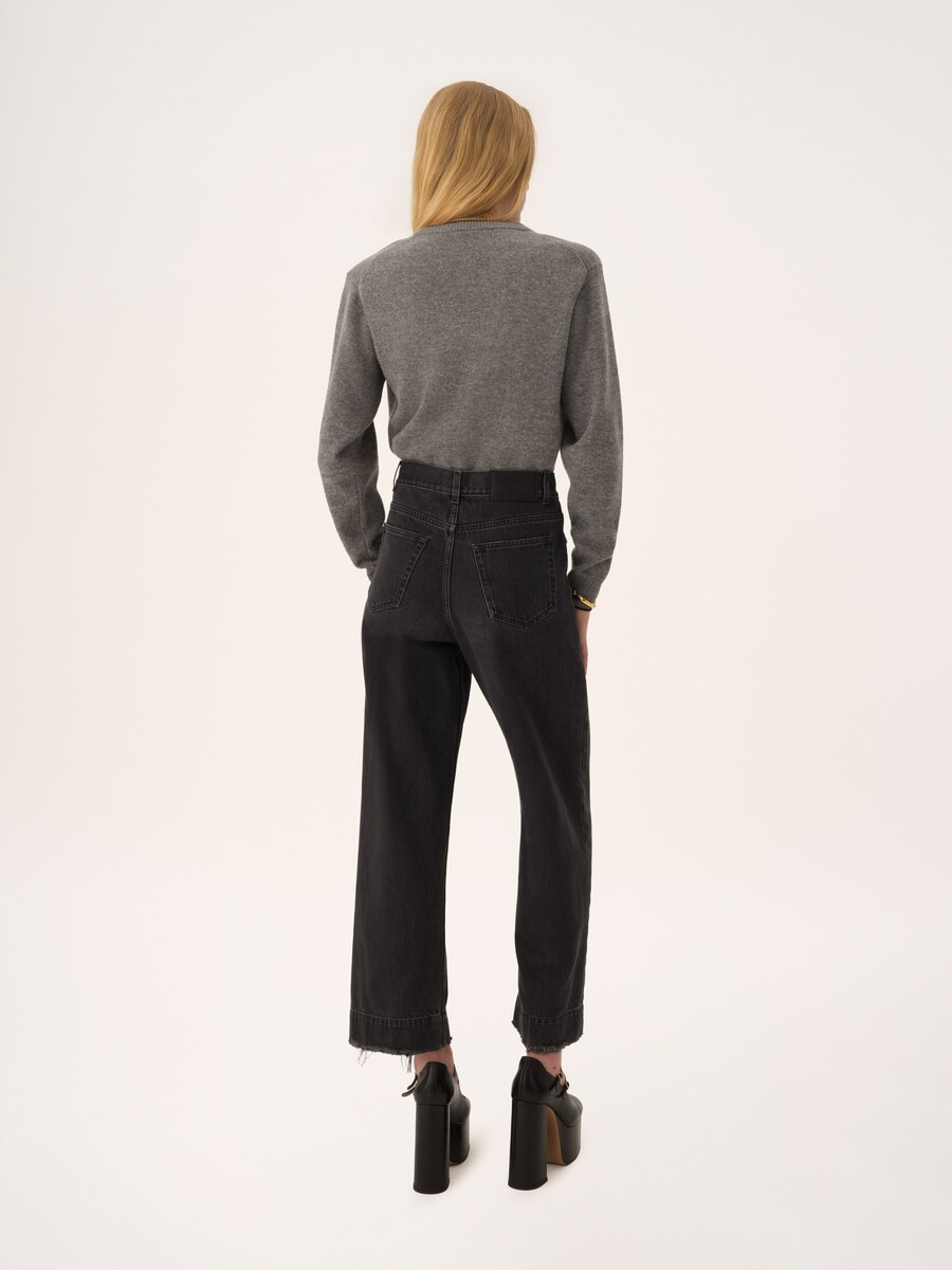 High-rise cropped jeans in denim - 5