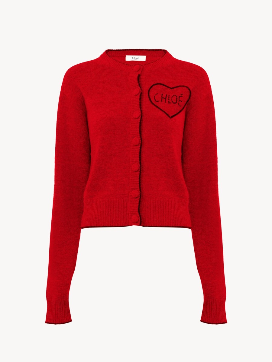 Fitted logo cardigan in a wool & cashmere knit - 2