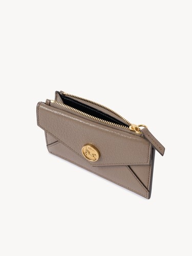 Small Envelope purse with card slots in grained leather - 5