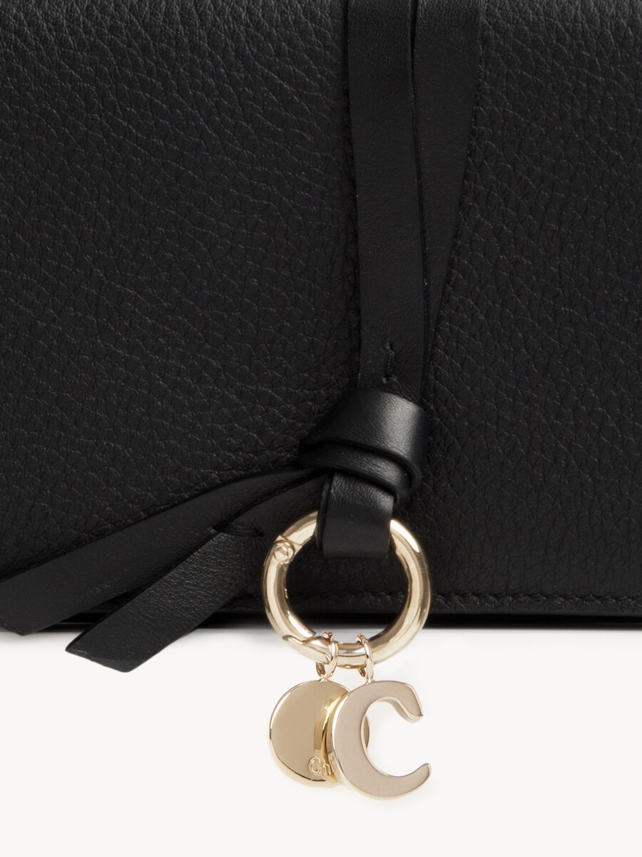 Cartera con solapa Alphabet de cuero granulado - 4