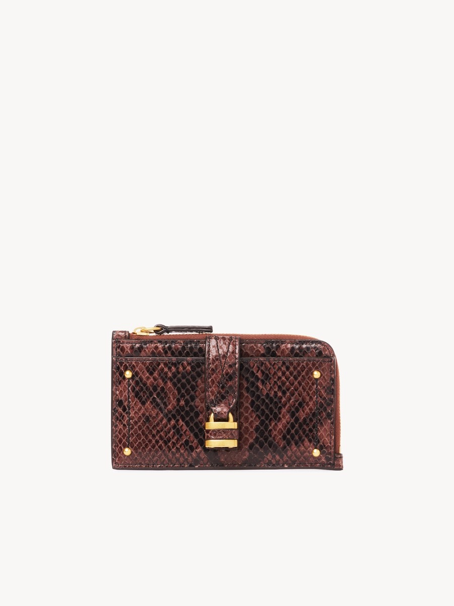 Small Paddington purse with card slots in python-effect leather - 2