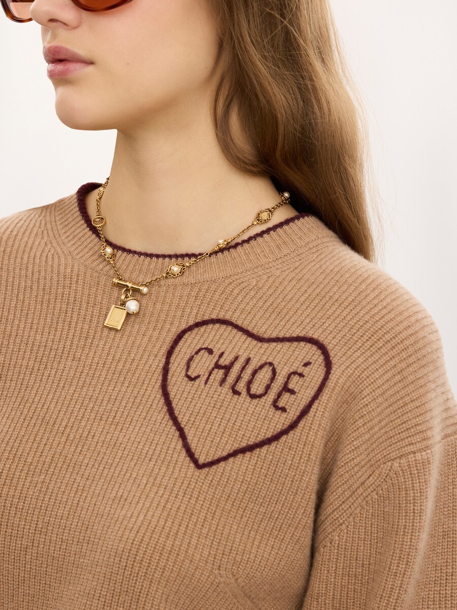 Pull court ajust&eacute; en maille de laine et cachemire - 6