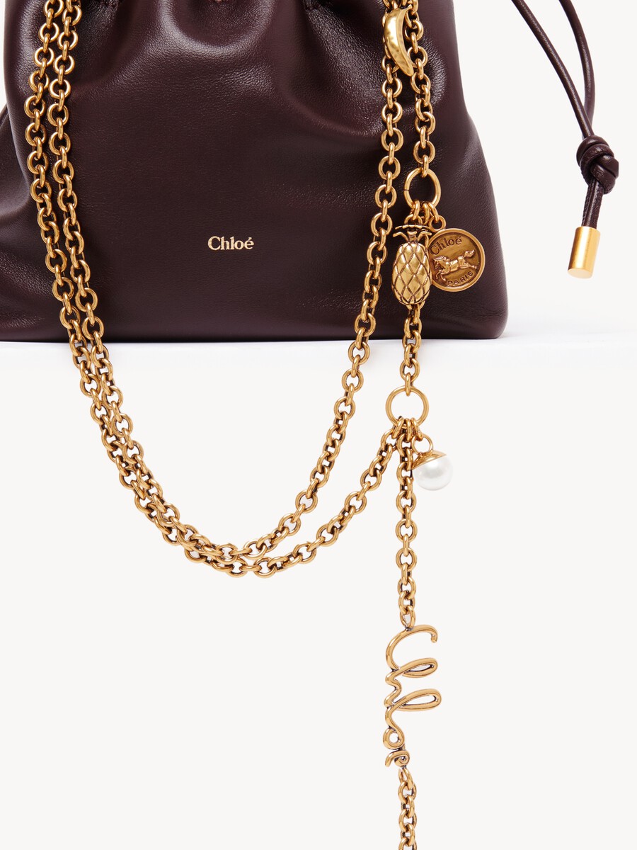 Minibolso de hombro Chlo&eacute; Icons con cadena de cuero suave - 6